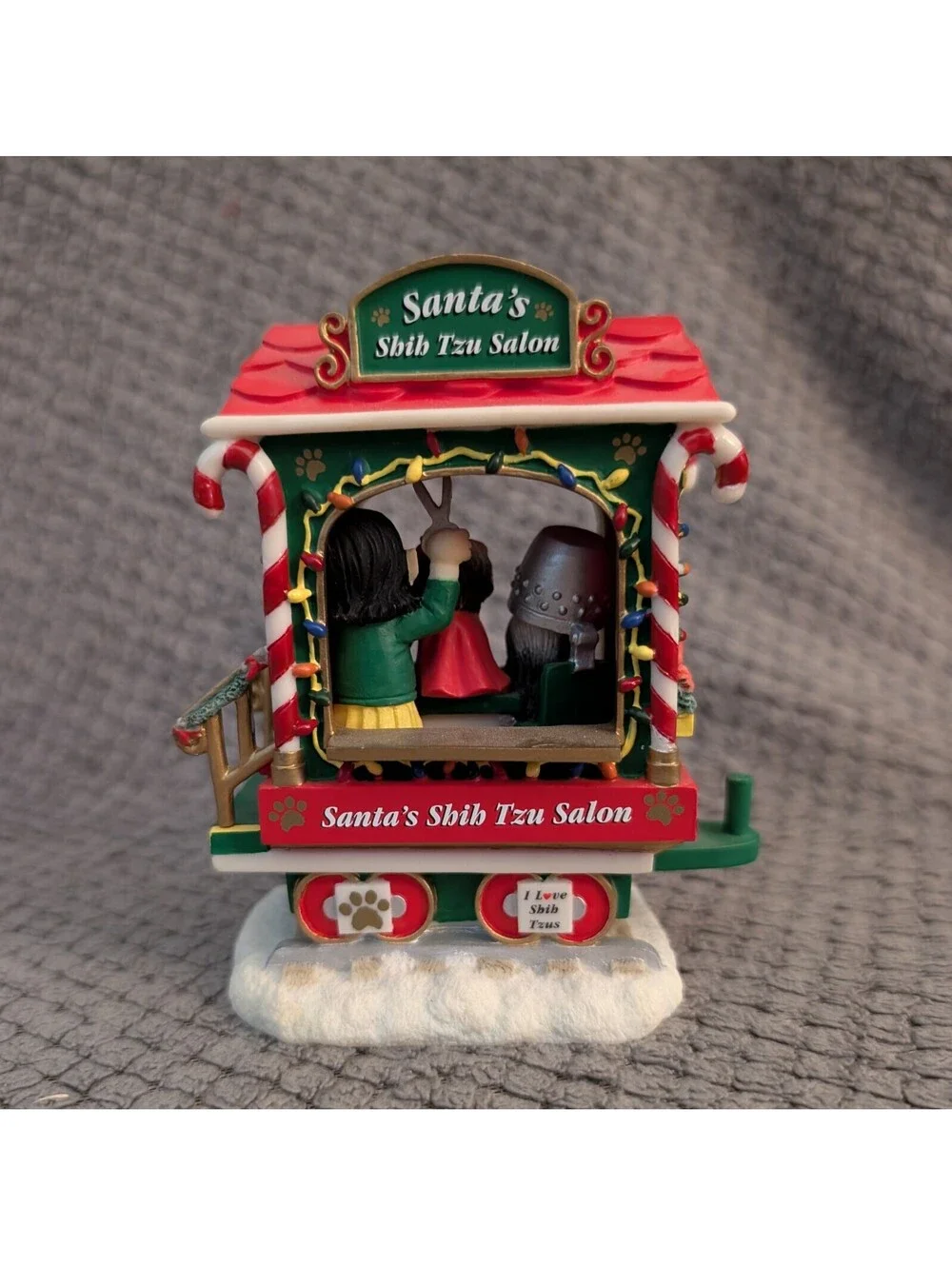 Danbury Mint Shih Tzu Christmas Express 7Piece Holiday Train Set Dog Collectible